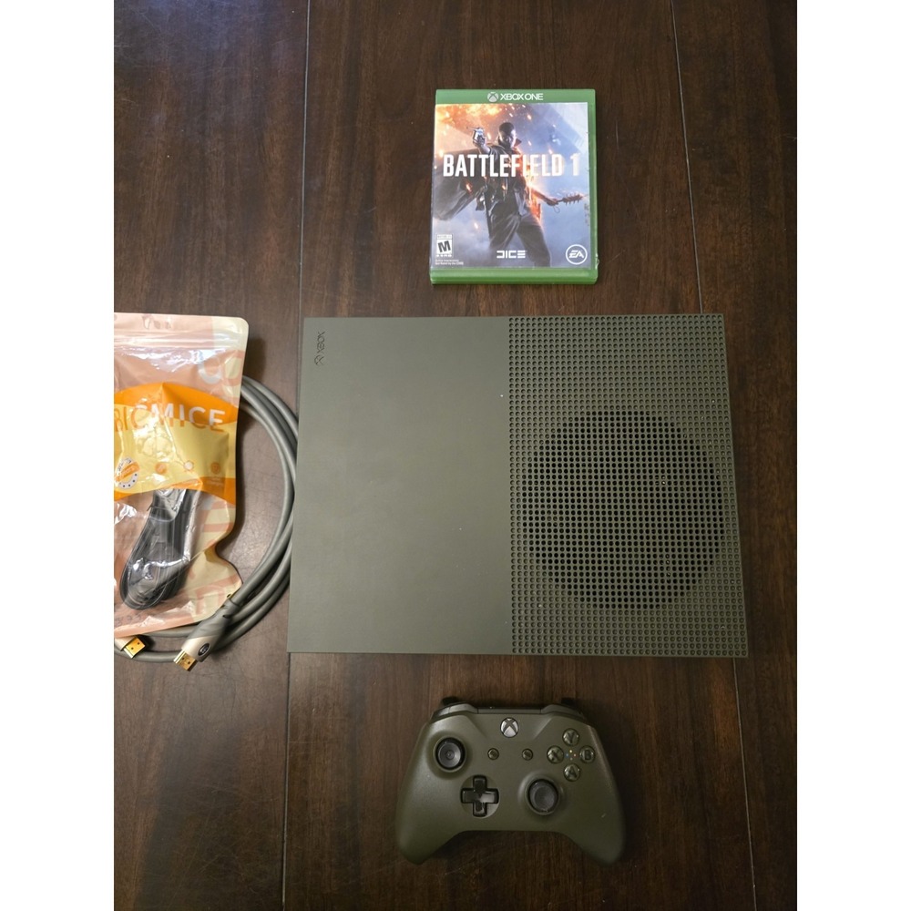Xbox One S Battlefield 1 Military Green 1TB Console Bundle